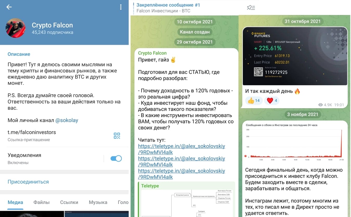 крипто фалкон телеграм